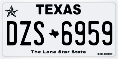 TX license plate DZS6959