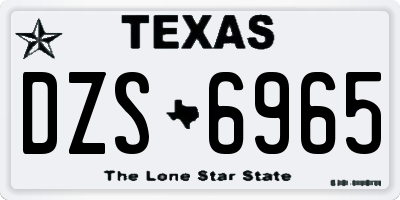 TX license plate DZS6965