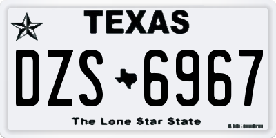TX license plate DZS6967