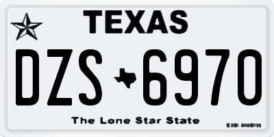 TX license plate DZS6970