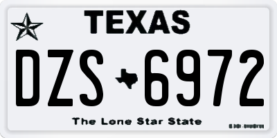 TX license plate DZS6972