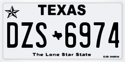TX license plate DZS6974
