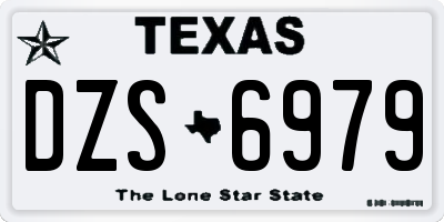 TX license plate DZS6979