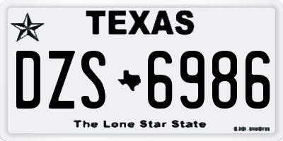 TX license plate DZS6986