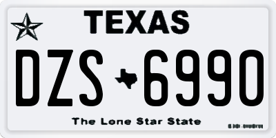 TX license plate DZS6990