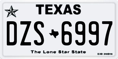 TX license plate DZS6997