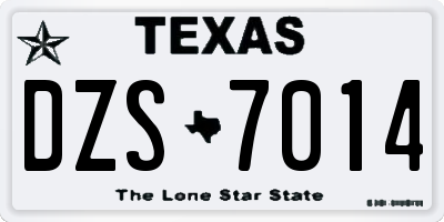 TX license plate DZS7014