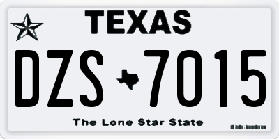 TX license plate DZS7015