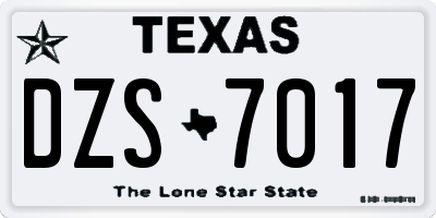 TX license plate DZS7017