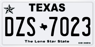 TX license plate DZS7023