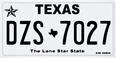 TX license plate DZS7027