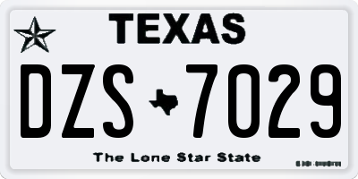 TX license plate DZS7029