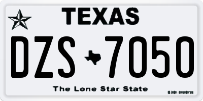 TX license plate DZS7050