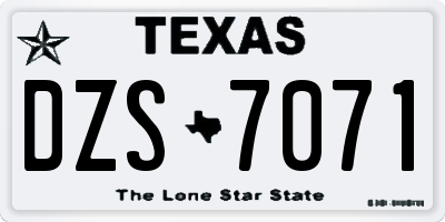 TX license plate DZS7071