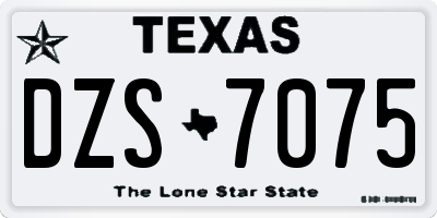 TX license plate DZS7075