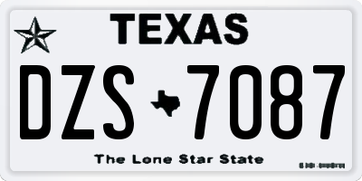 TX license plate DZS7087