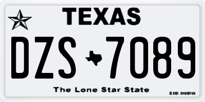 TX license plate DZS7089
