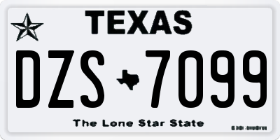 TX license plate DZS7099