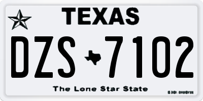 TX license plate DZS7102