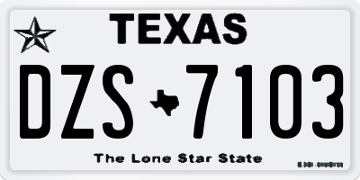 TX license plate DZS7103