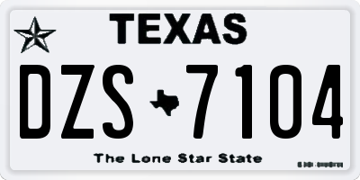TX license plate DZS7104