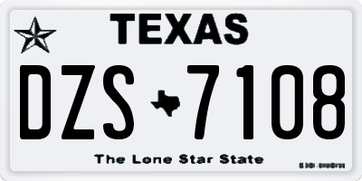 TX license plate DZS7108