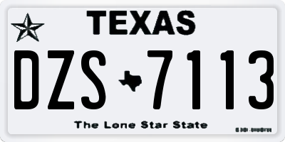 TX license plate DZS7113