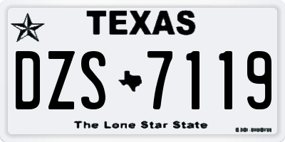TX license plate DZS7119