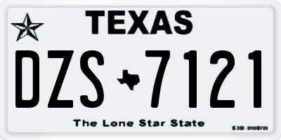 TX license plate DZS7121