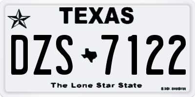 TX license plate DZS7122