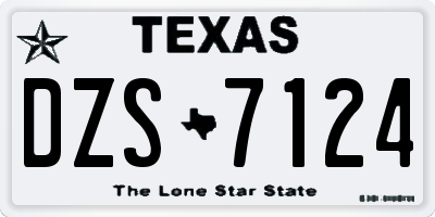 TX license plate DZS7124