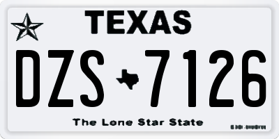 TX license plate DZS7126