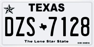 TX license plate DZS7128
