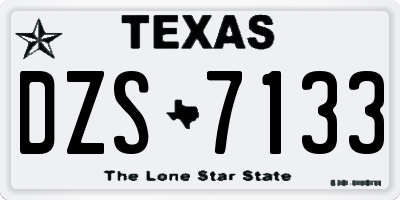 TX license plate DZS7133