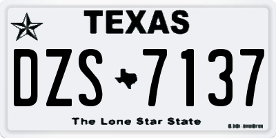 TX license plate DZS7137