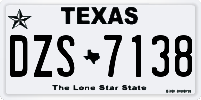TX license plate DZS7138