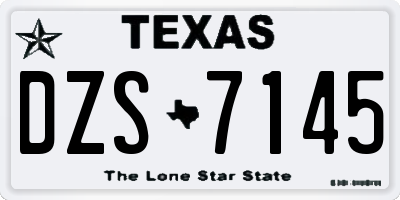TX license plate DZS7145