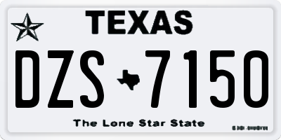 TX license plate DZS7150