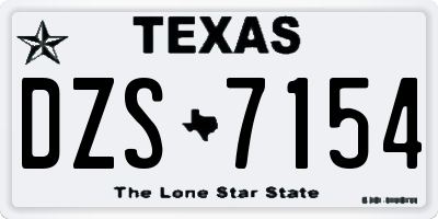 TX license plate DZS7154