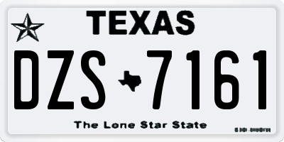 TX license plate DZS7161