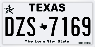 TX license plate DZS7169