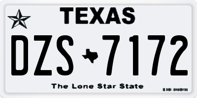 TX license plate DZS7172