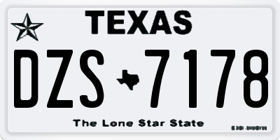 TX license plate DZS7178