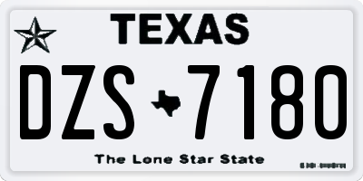 TX license plate DZS7180