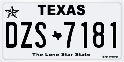 TX license plate DZS7181
