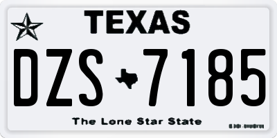 TX license plate DZS7185