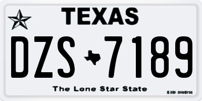 TX license plate DZS7189
