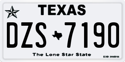 TX license plate DZS7190