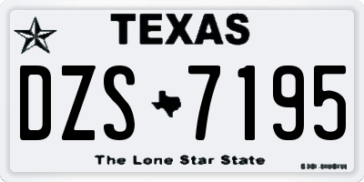 TX license plate DZS7195