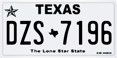 TX license plate DZS7196
